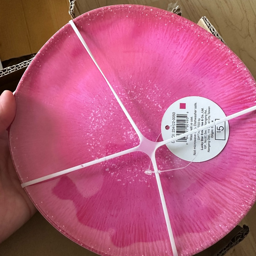5sets of 4 pcs set melamine Pink Party Plate(20pcs total)